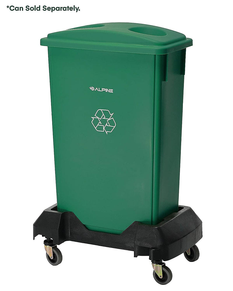 Alpine Industries Rectangular Trash Can Dolly, 200 lb. Weight Capacity, Black (477-DOLLY)