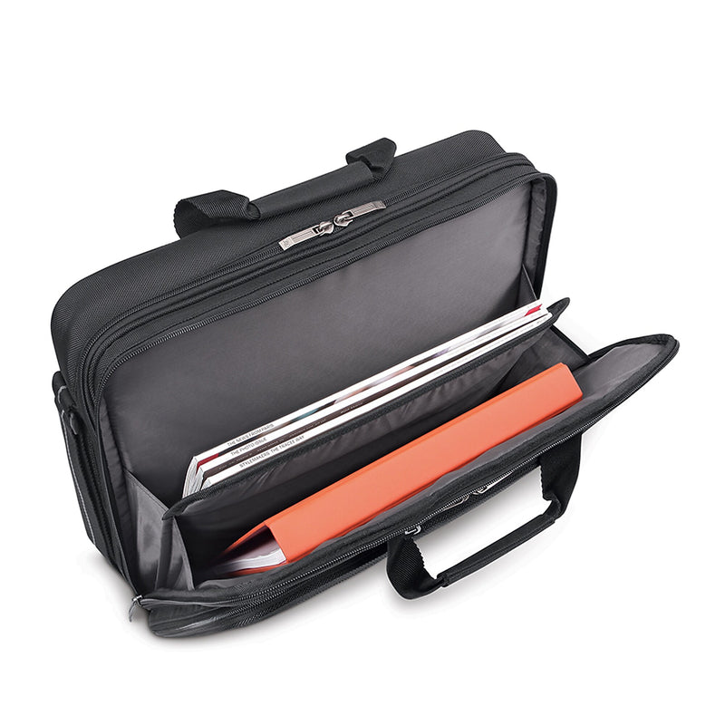 Solo New York 17.3" Laptop The City Laptop Briefcase, Black Polyester (CLA314-4)