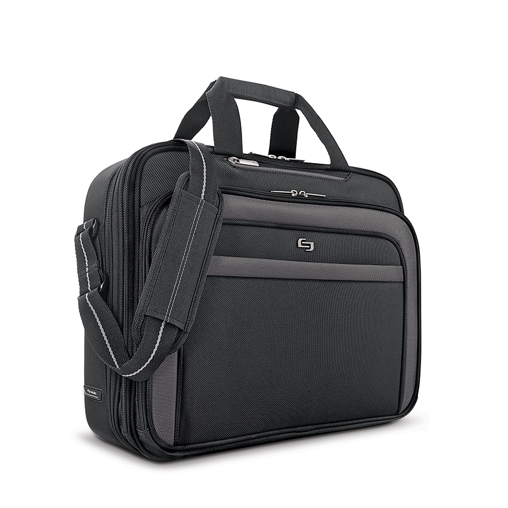 Solo New York 17.3" Laptop The City Laptop Briefcase, Black Polyester (CLA314-4)