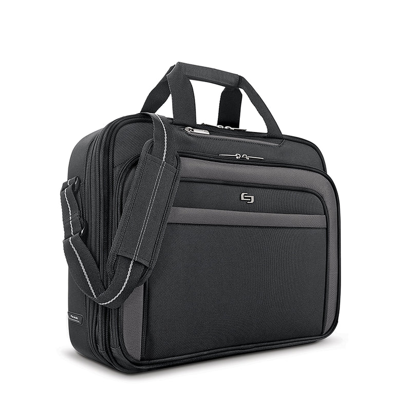 Solo New York 17.3" Laptop The City Laptop Briefcase, Black Polyester (CLA314-4)