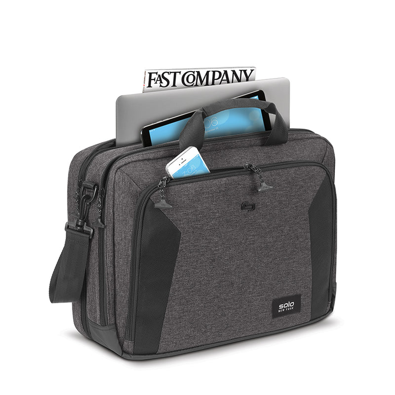 Solo New York Nomad Collection Voyage Laptop Briefcase, Gray Polyester (NOM301-10)