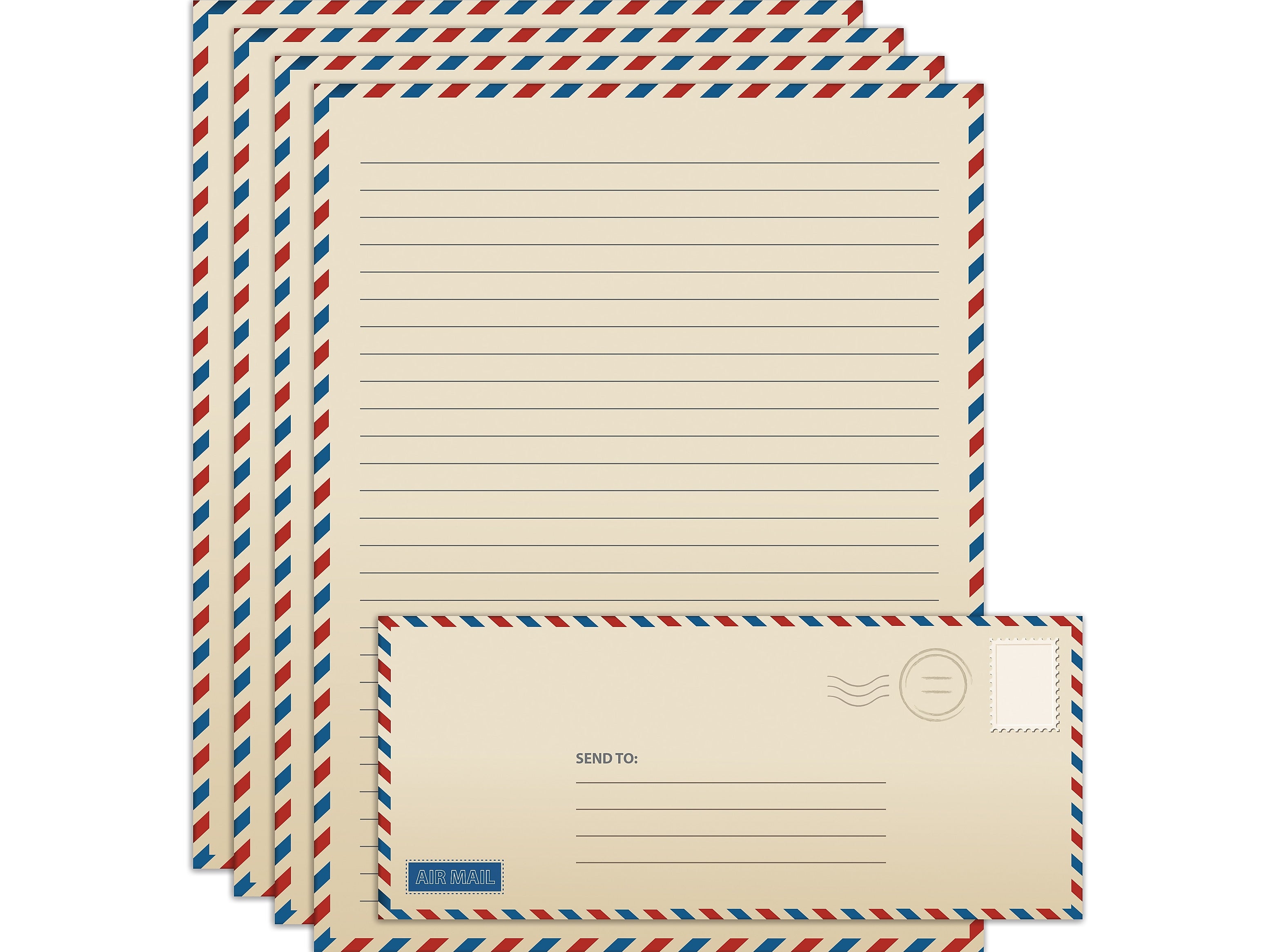 Better Office Stationery Kit, Vintage Airmail, 50/Set (63906)