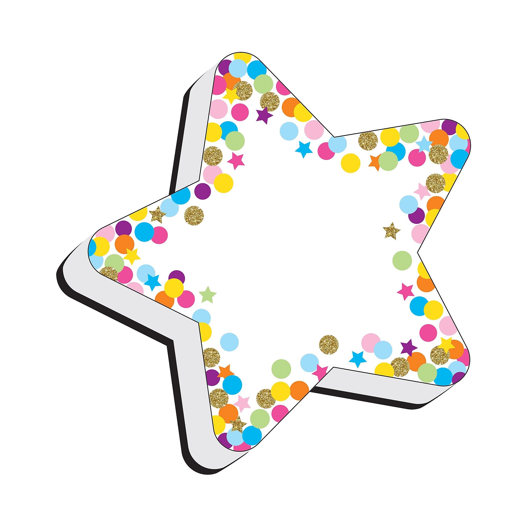 Ashley Productions Dry Erase Magnetic Whiteboard Erasers, Star Confetti, Pack of 6 (ASH09990-6)