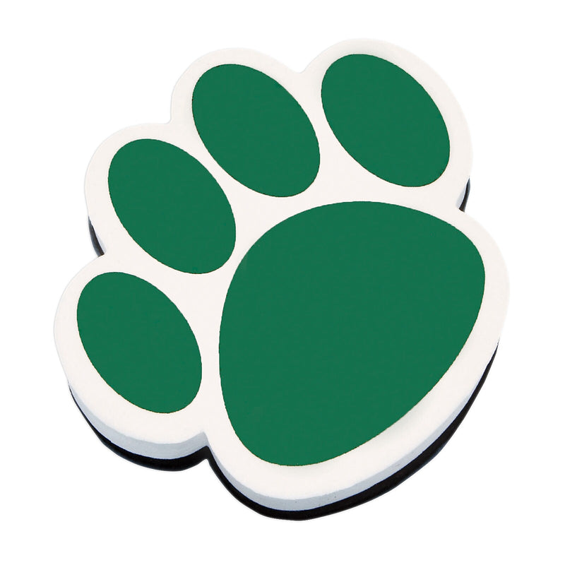 Ashley Magnetic Whiteboard Eraser, Green Paw, Pack of 6 (ASH10001-6)