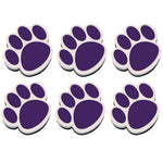 Ashley Dry Erase Magnetic Whiteboard Erasers, Purple Paw, Pack of 6 (ASH10005-6)