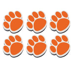 Ashley Dry Erase Magnetic Whiteboard Erasers, Orange Paw, Pack of 6 (ASH10006-6)