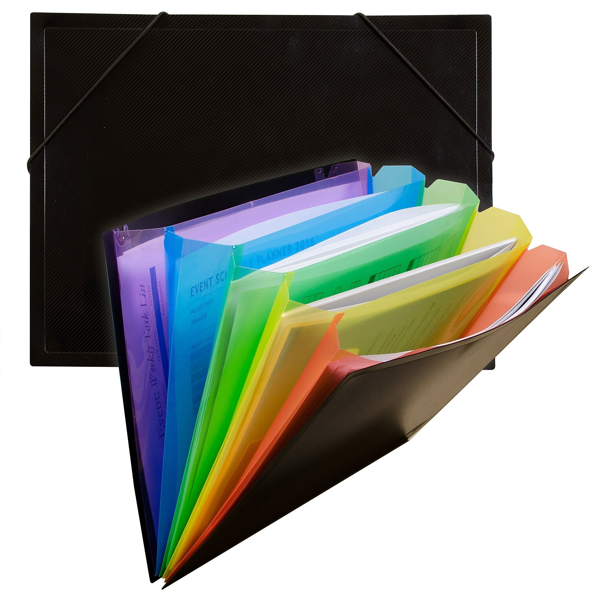 C-Line Letter Size Document Sorter, Black/Multi, Pack of 3 (CLI59011-3)