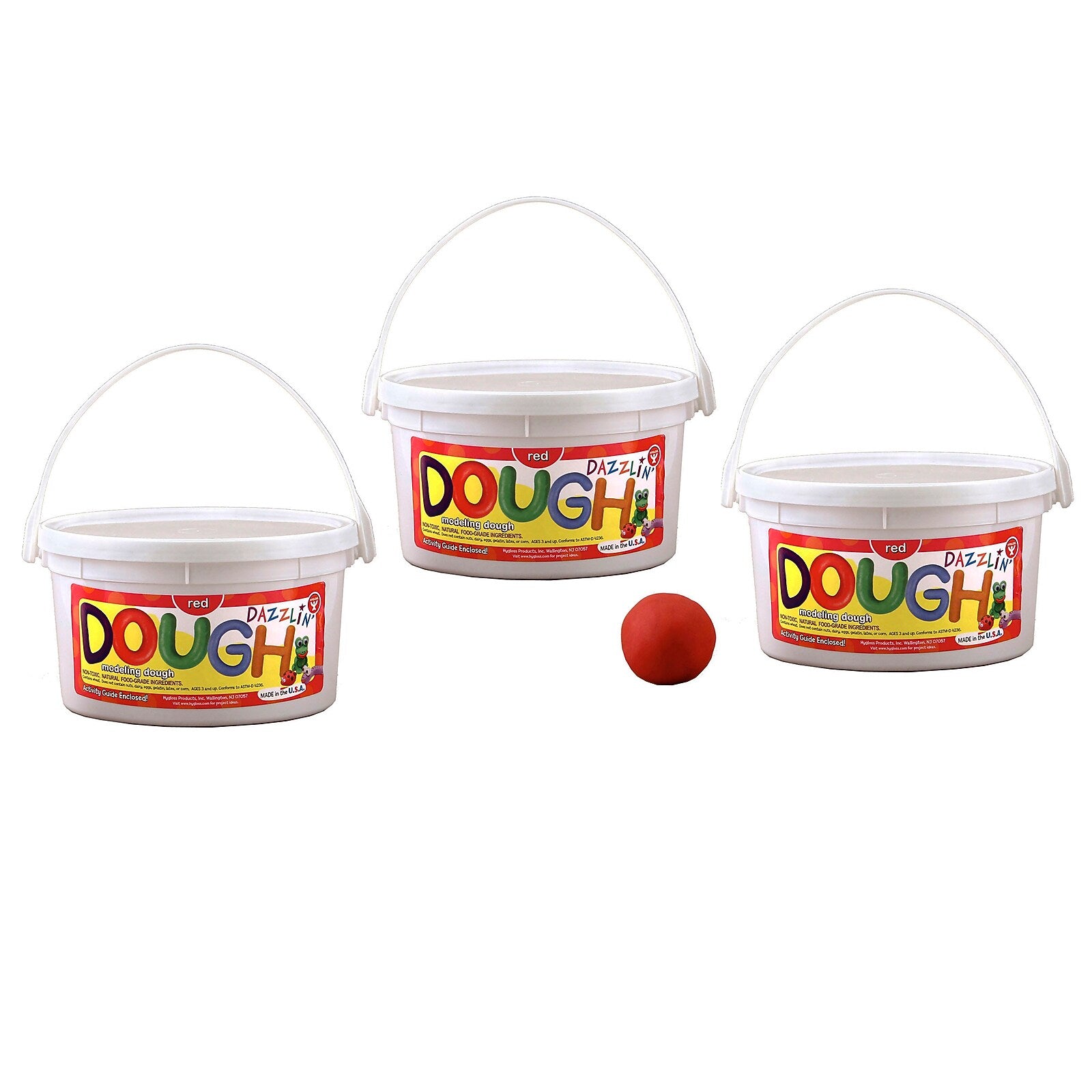 Hygloss Dazzlin' Dough, Red, 3 lb. Tub, Pack of 3 (HYG48301-3)