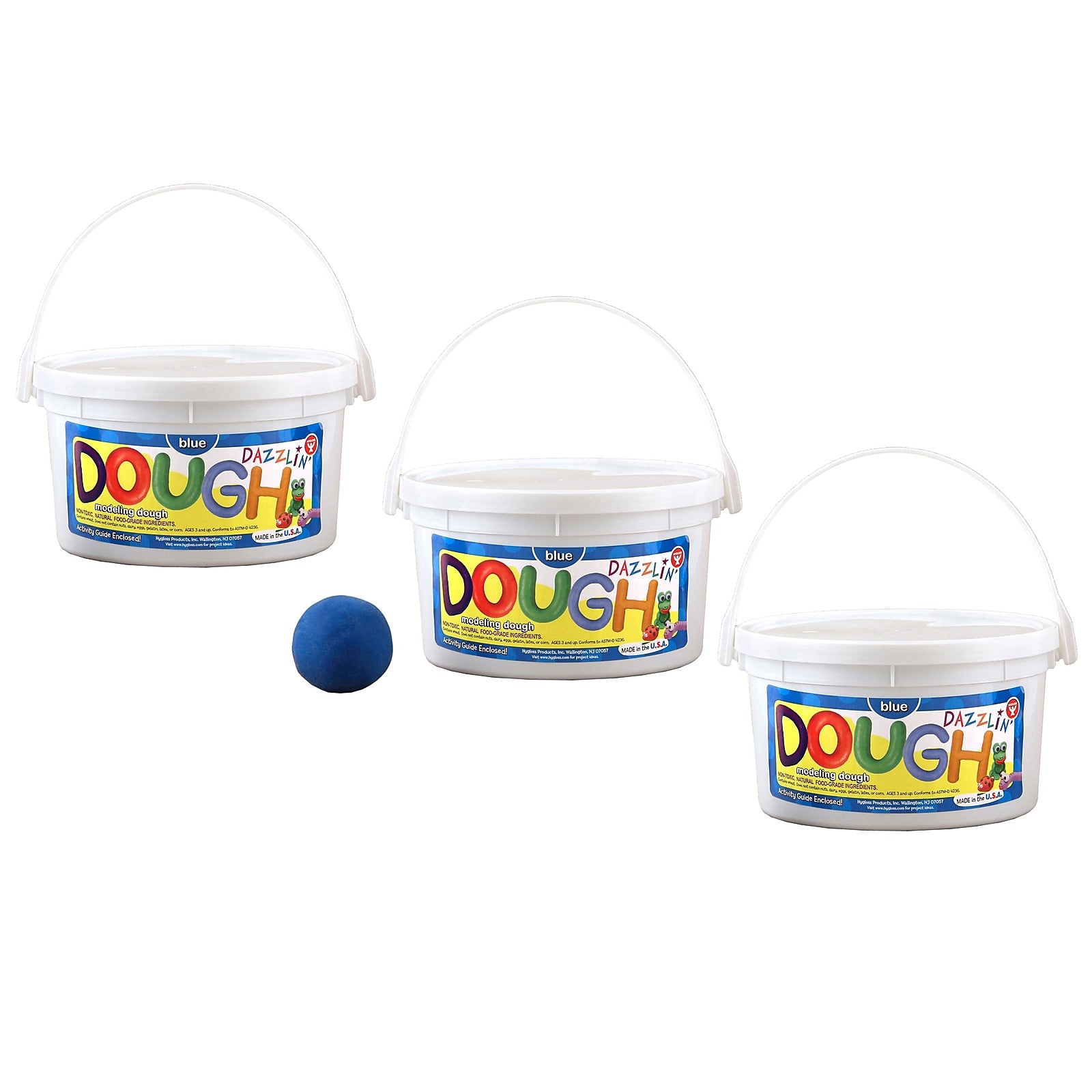 Hygloss Dazzlin' Dough, Blue, 3 lb. Tub, Pack of 3 (HYG48303-3)