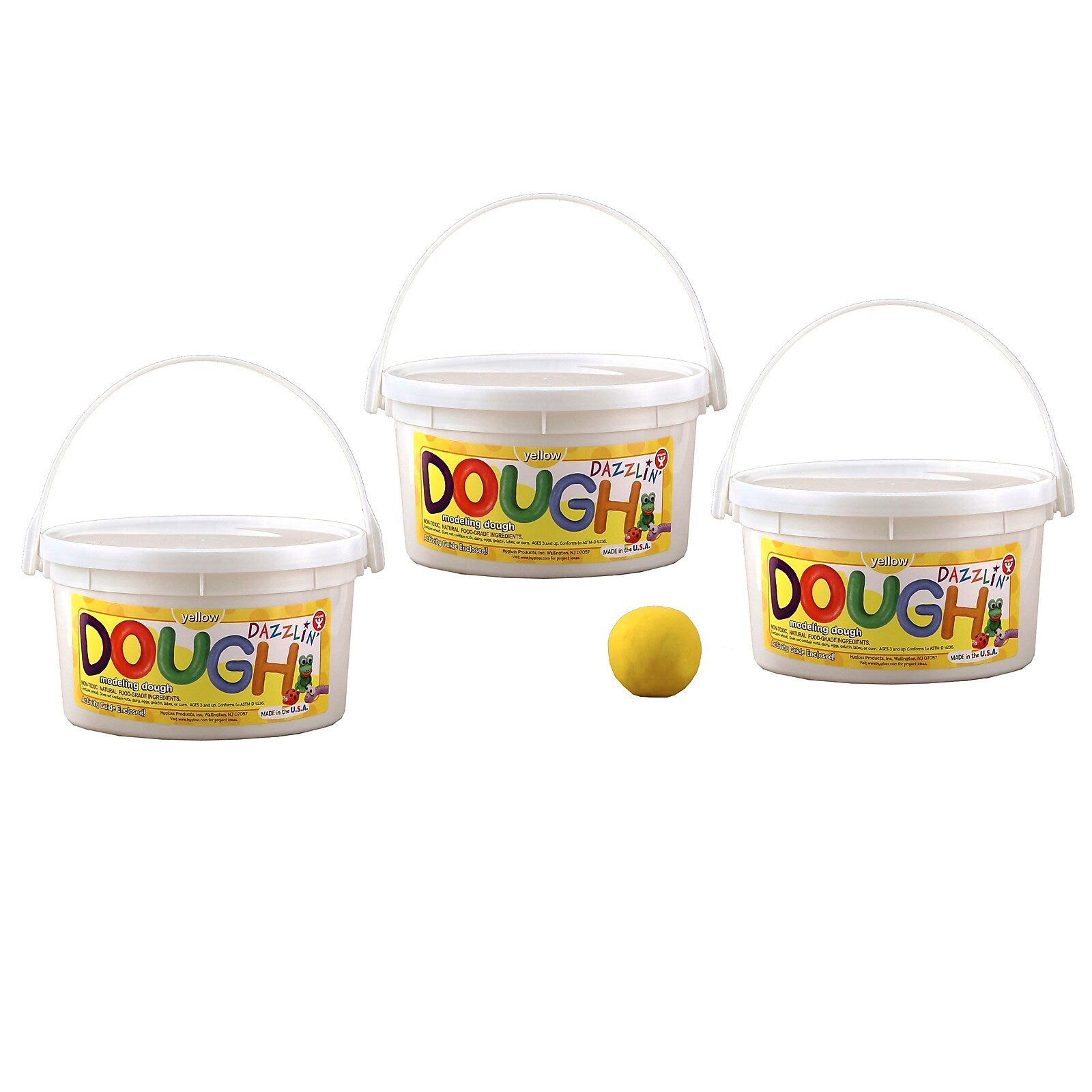 Hygloss Dazzlin' Dough, Yellow, 3 lb. Tub, Pack of 3 (HYG48304-3)