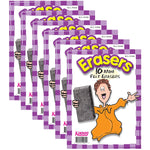 Kagan Mini Block Shaped Felt Erasers, Black, 10/Pack, 6 Packs (KA-WSER-6)