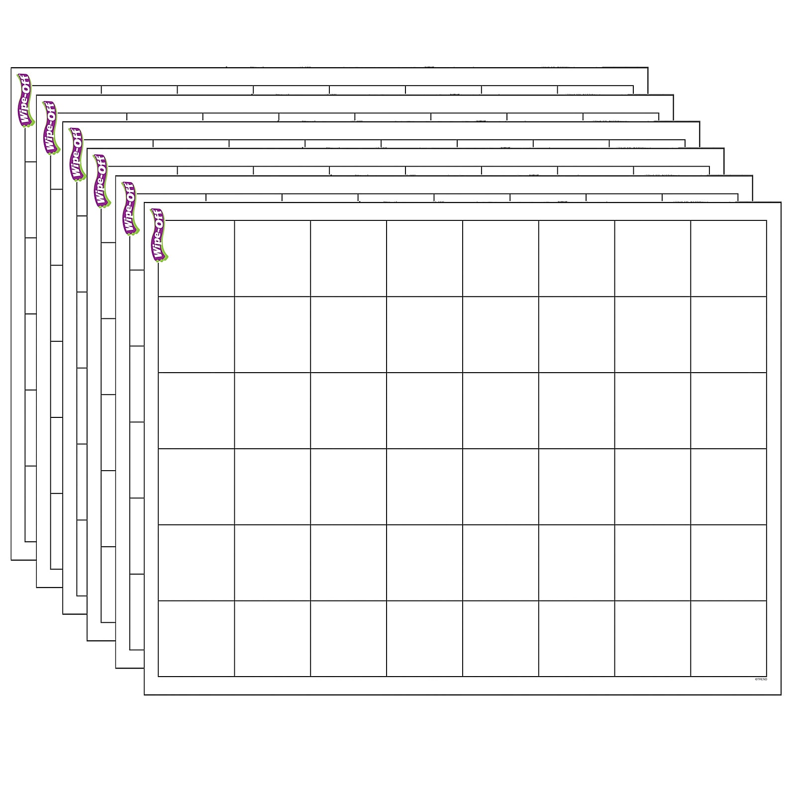 TREND Graphing Grid (Large Squares) Wipe-Off Chart, 17" x 22", Pack of 6 (T-27306-6)