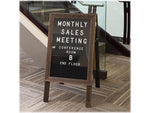 Excello Global Products Changeable Message Indoor/Outdoor Sidewalk Sign, 20" x 36", Black/Wood (EGP-HD-0084)