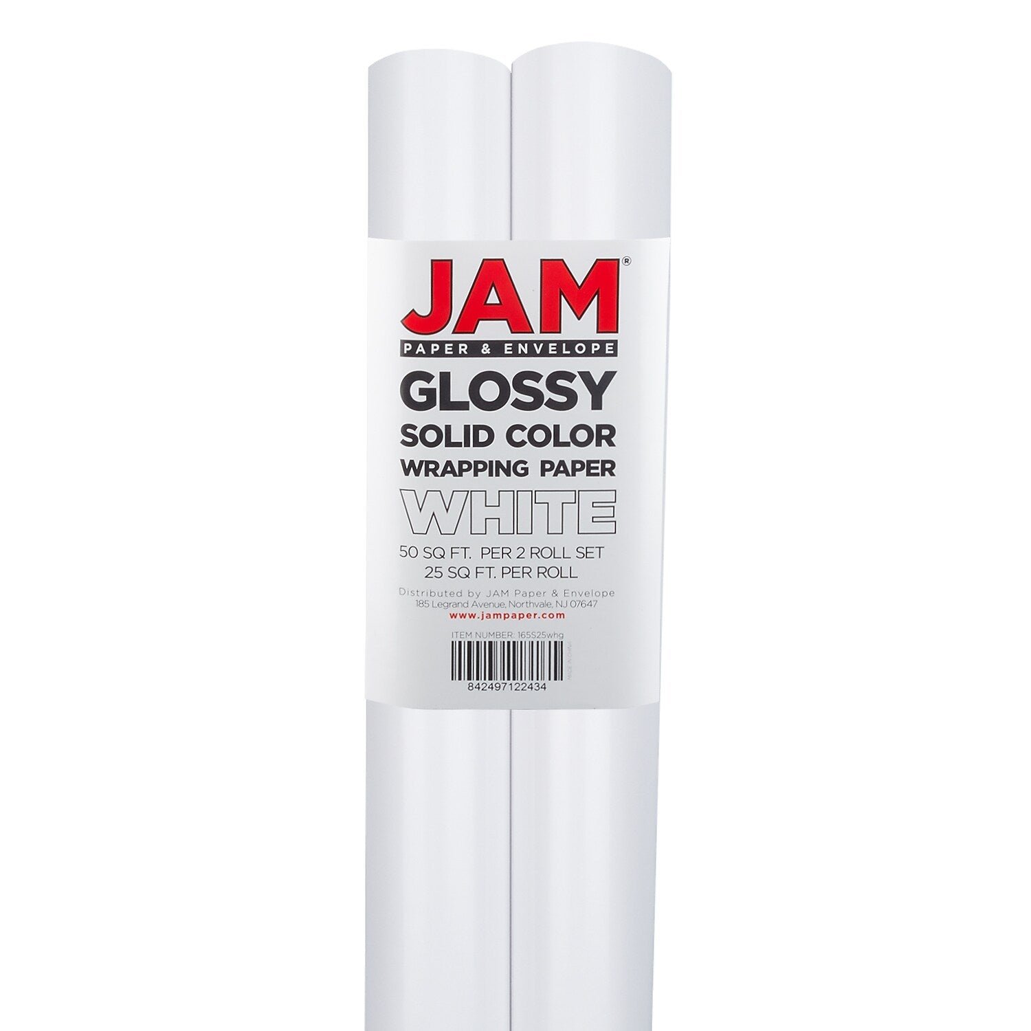 JAM Paper Wrapping Paper, 25 Sq. ft. x 30" White, 2/Pack (165S25WHG)