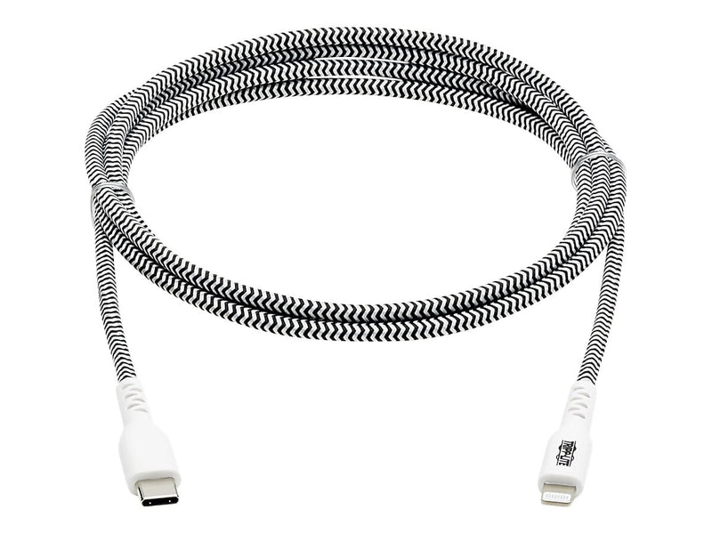 Tripp Lite Lightning USB Cable for Most Smartphones, Black/White (M102-010-HD)