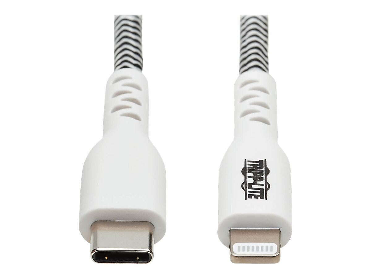 Tripp Lite Lightning USB Cable for Most Smartphones, Black/White (M102-010-HD)