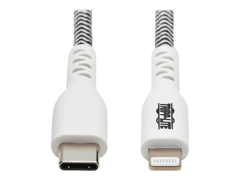 Tripp Lite Lightning USB Cable for Most Smartphones, Black/White (M102-010-HD)