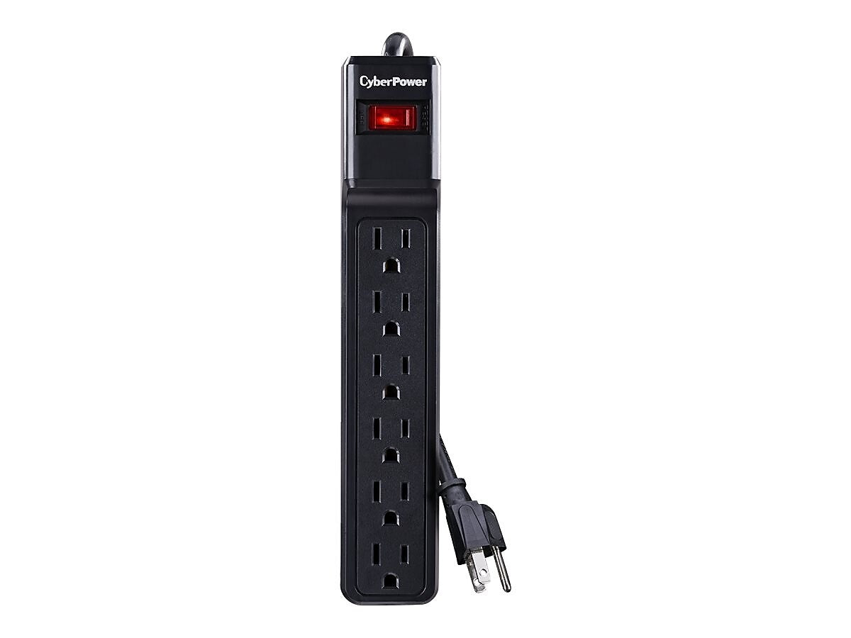 CyberPower Essential 6-Outlet Surge Protector, 12', Black (CSB6012)