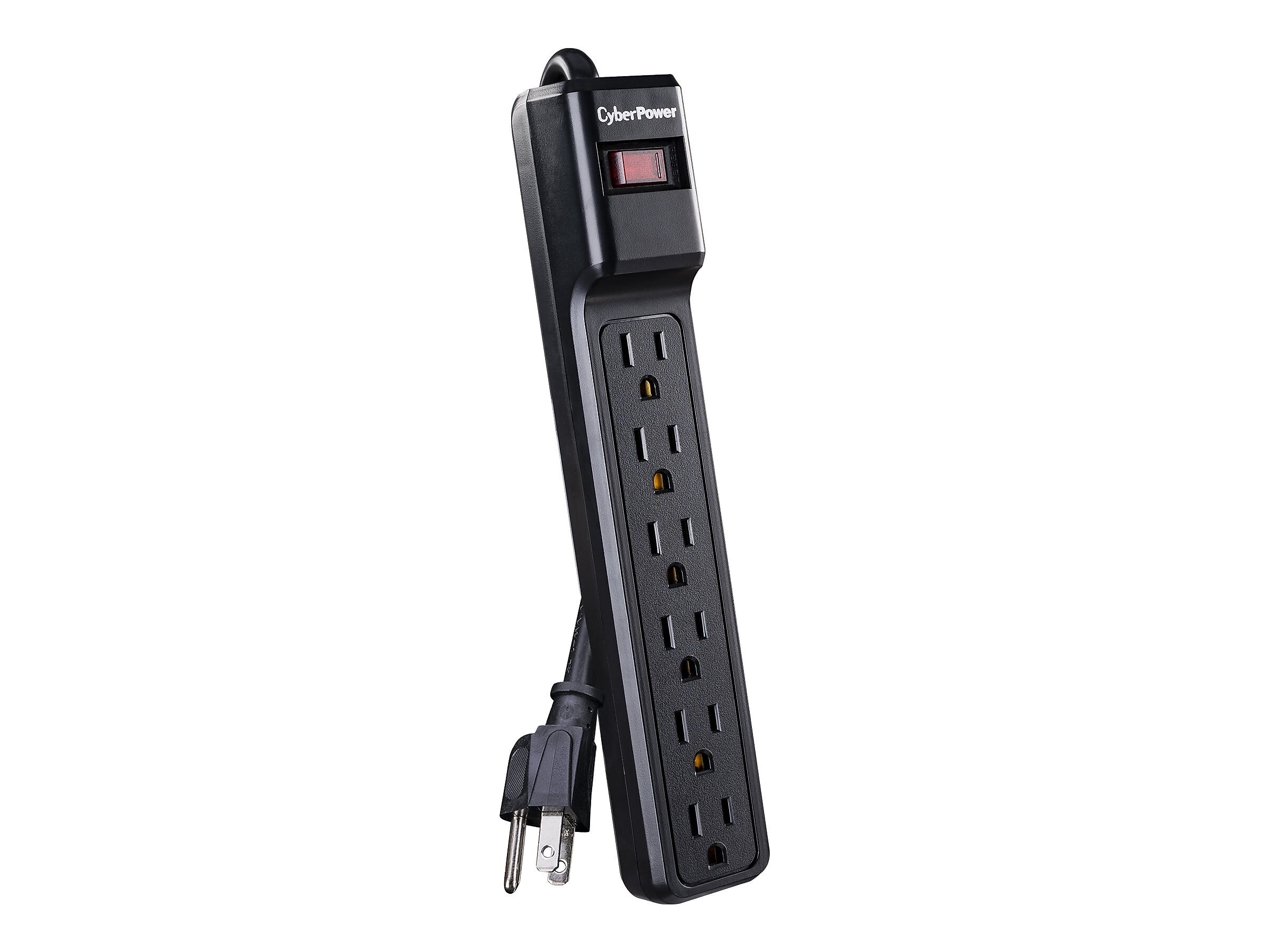 CyberPower Essential 6-Outlet Surge Protector, 12', Black (CSB6012)