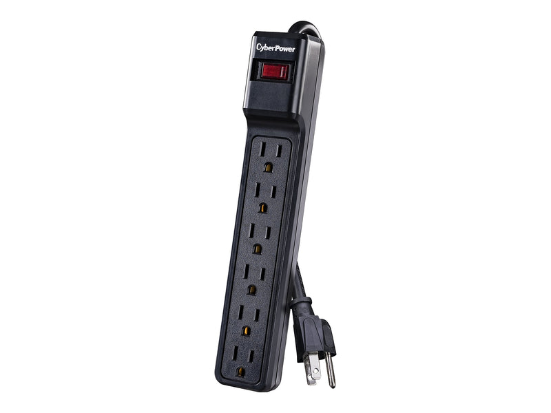 CyberPower Essential 6-Outlet Surge Protector, 12', Black (CSB6012)