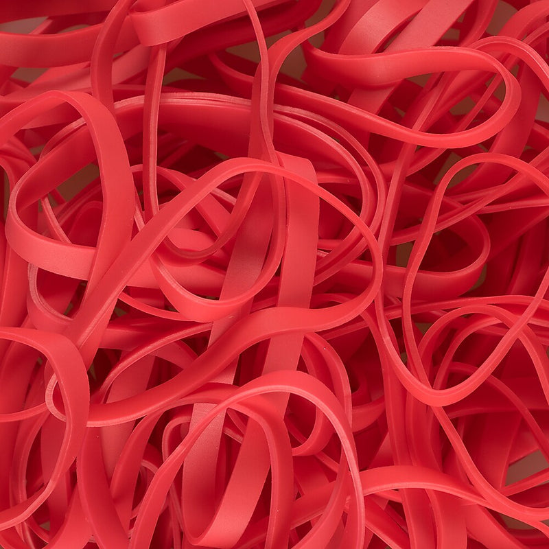 JAM Paper Multi-Purpose #64 Rubber Bands, 3.5" x .25", Non-Latex, Red, 100/Pack (33364RBRE)