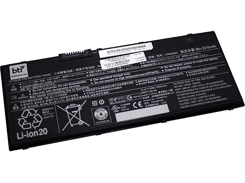 Battery Technology Li-Ion Replacement Battery for Fujitsu Laptops, 3490mAh (FPB0338S-BTI)
