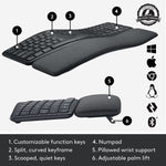 Logitech ERGO K860 for Business Wireless Ergonomic Keyboard, Graphite (920-010175)