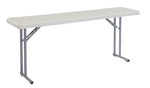 National Public Seating BT1800 Series 6' x 18" Plastic Folding Table, Speckled Gray (BT1872)