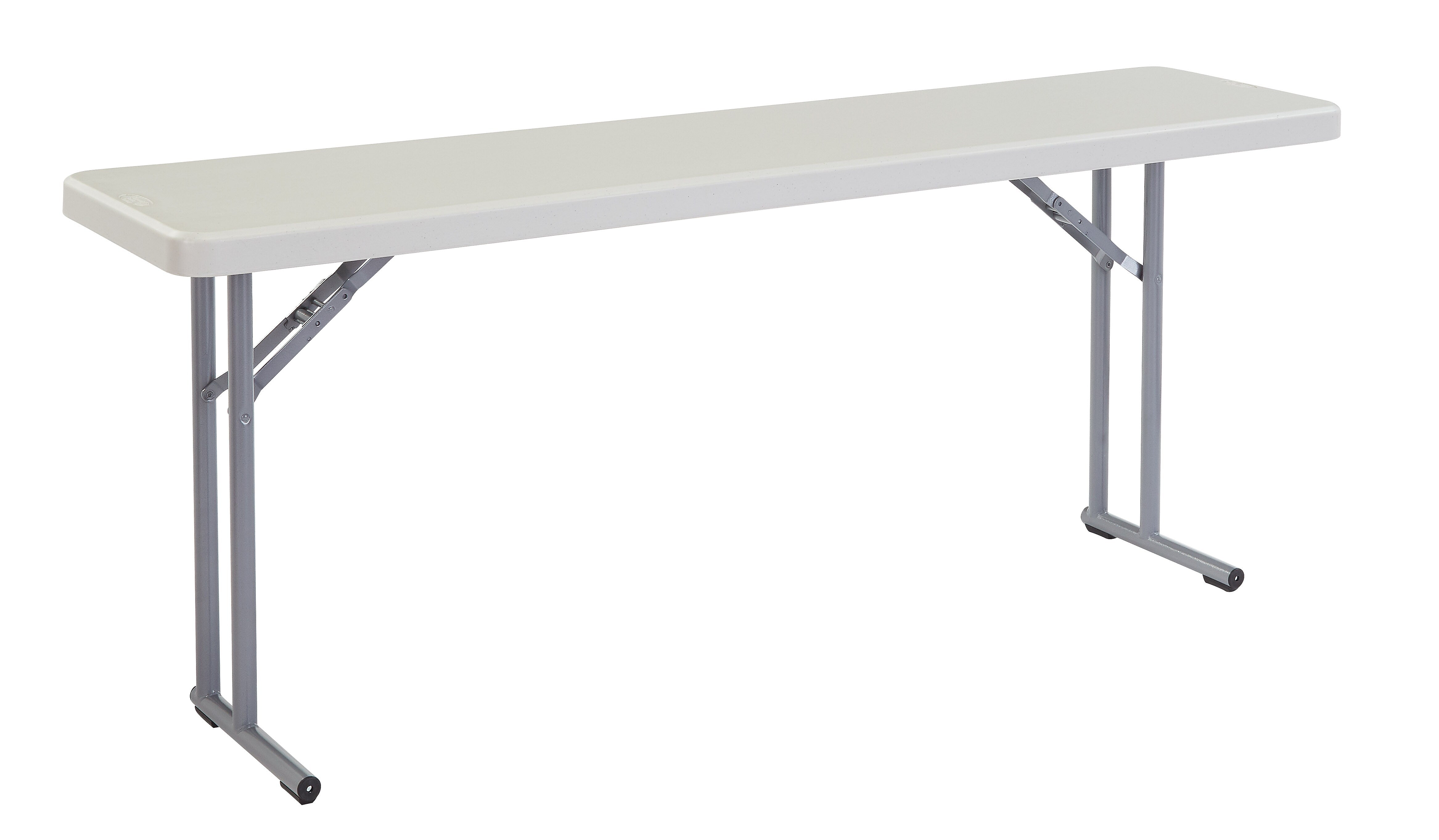 National Public Seating BT1800 Series 6' x 18" Plastic Folding Table, Speckled Gray (BT1872)
