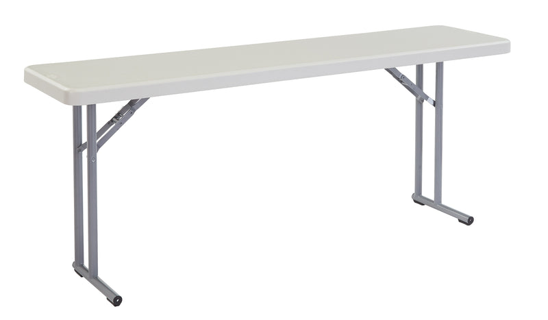 National Public Seating BT1800 Series 6' x 18" Plastic Folding Table, Speckled Gray (BT1872)