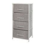 Flash Furniture 4 Drawer Vertical Storage Dresser, White/Light Gray (WX5L203XWHGR)