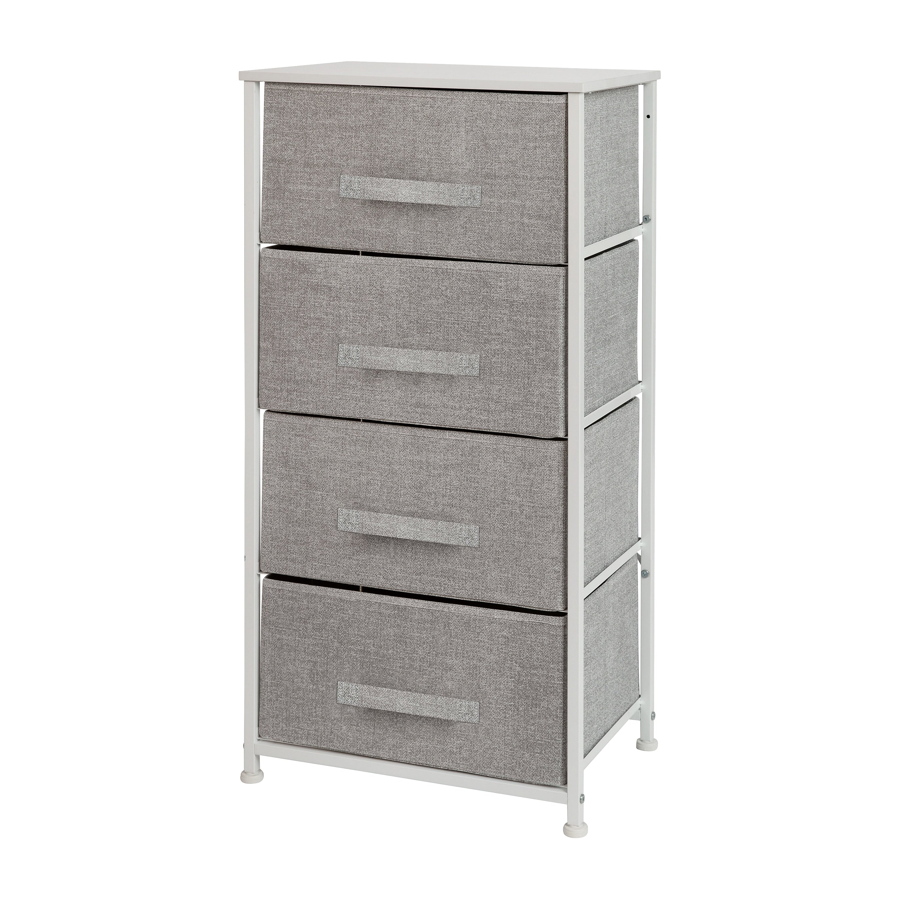 Flash Furniture 4 Drawer Vertical Storage Dresser, White/Light Gray (WX5L203XWHGR)