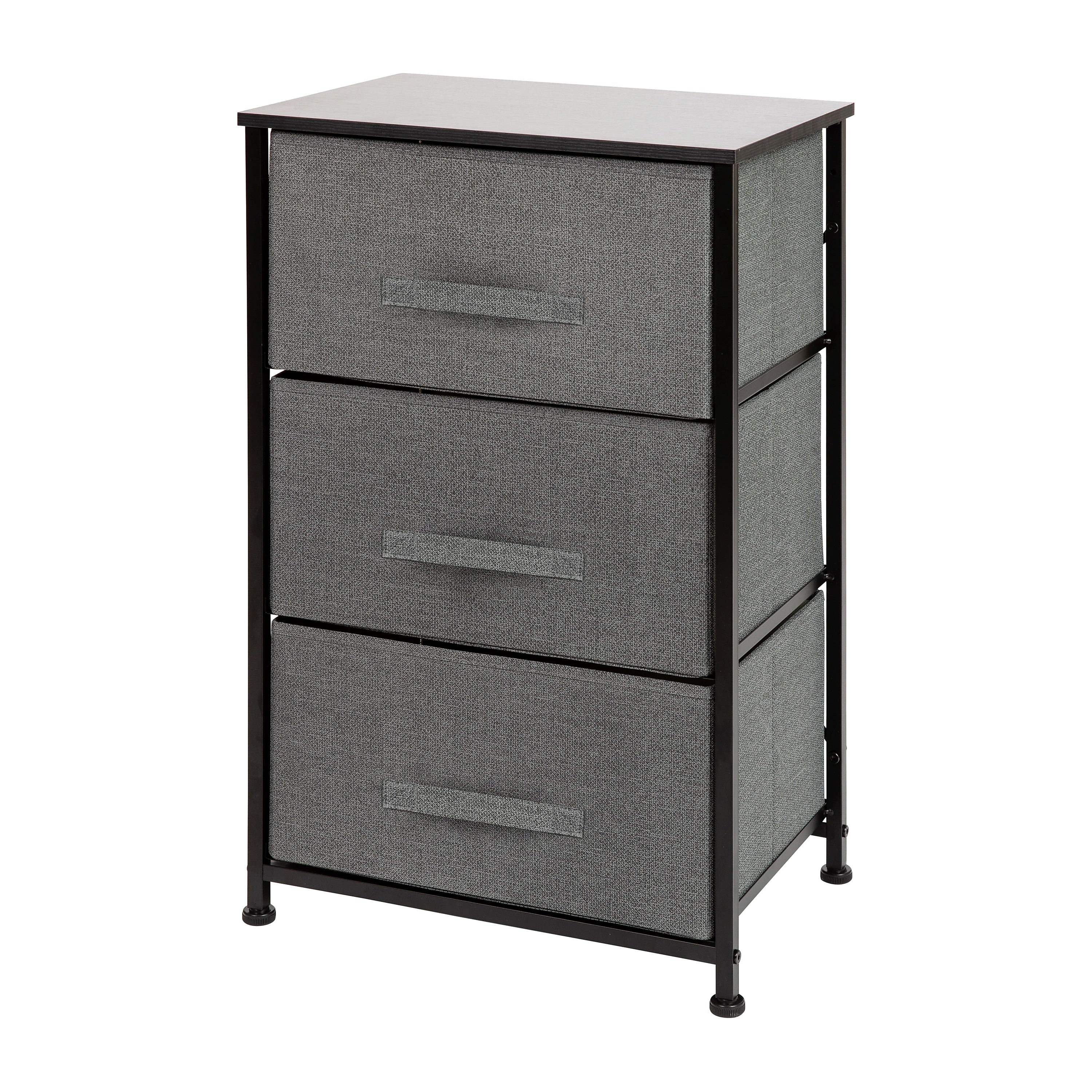Flash Furniture 3 Drawer Vertical Storage Dresser, Black/Dark Gray (WX5L20XBKGR)