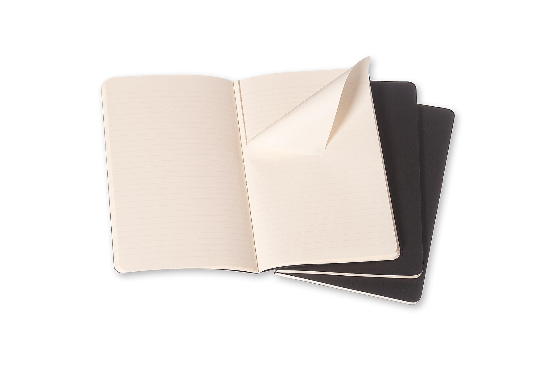 Moleskine Cahier Journal, 5" x 8.25", Narrow Ruled, Black, 80 Pages, 3/Pack (704956)