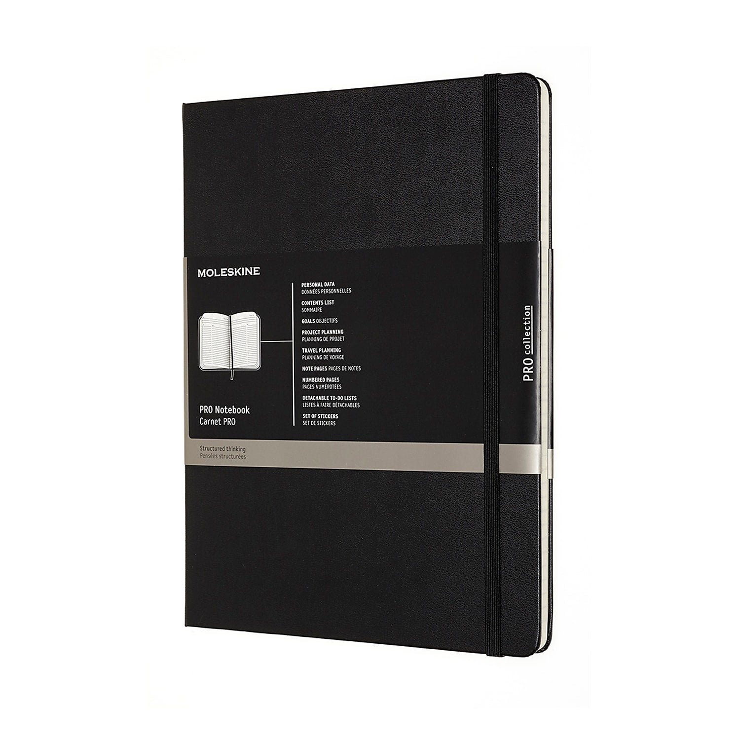 Moleskine Folio Professional Notebooks, 7.5" x 9.75", College Ruled, 96 Sheets, Black (620800)