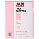 JAM Paper Plastic Sleeves, 9" x 12", Red, 120/Pack (2226316989B)