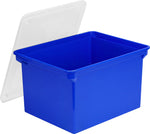 Storex Plastic Locking File Tote, Letter/Legal, Blue (STX61554U01C)