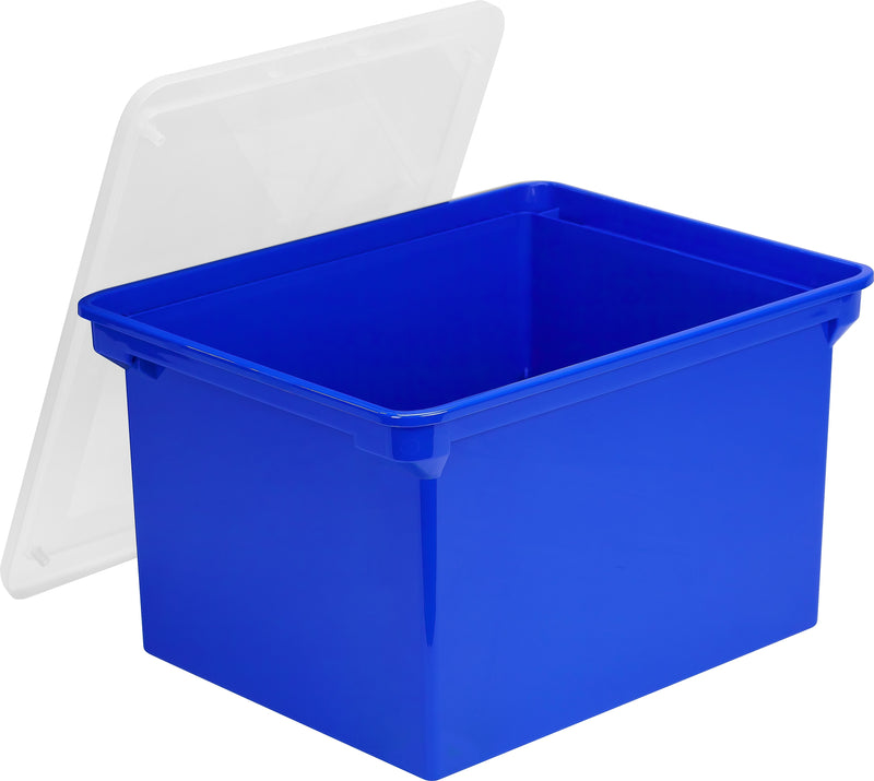 Storex Plastic Locking File Tote, Letter/Legal, Blue (STX61554U01C)