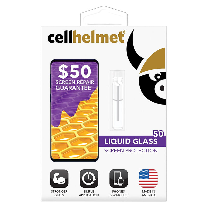 cellhelmet Liquid Glass Screen Protector for Phones and Watches with Glass Screens ($50 Screen Repair Coverage) (LSP-PHONE-50)