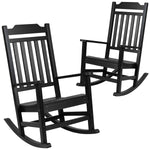Flash Furniture Winston All-Weather Rocking Chair, Black Faux Wood, 2/Pack (2JJC14703BK)