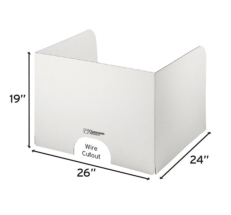 Classroom Products Foldable Cardboard Freestanding Privacy Shield, 19"H x 26"W, Black/Kraft, 20/Box (1920 BK)