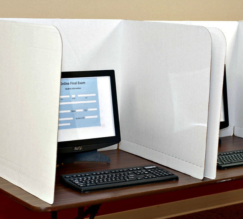 Classroom Products Foldable Cardboard Freestanding Privacy Shield, 19"H x 26"W, Black/Kraft, 10/Box (1910 BK)