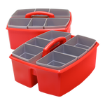 Storex Large Caddy with Sorting Cups, Red, 2 Pack (00981U02C)