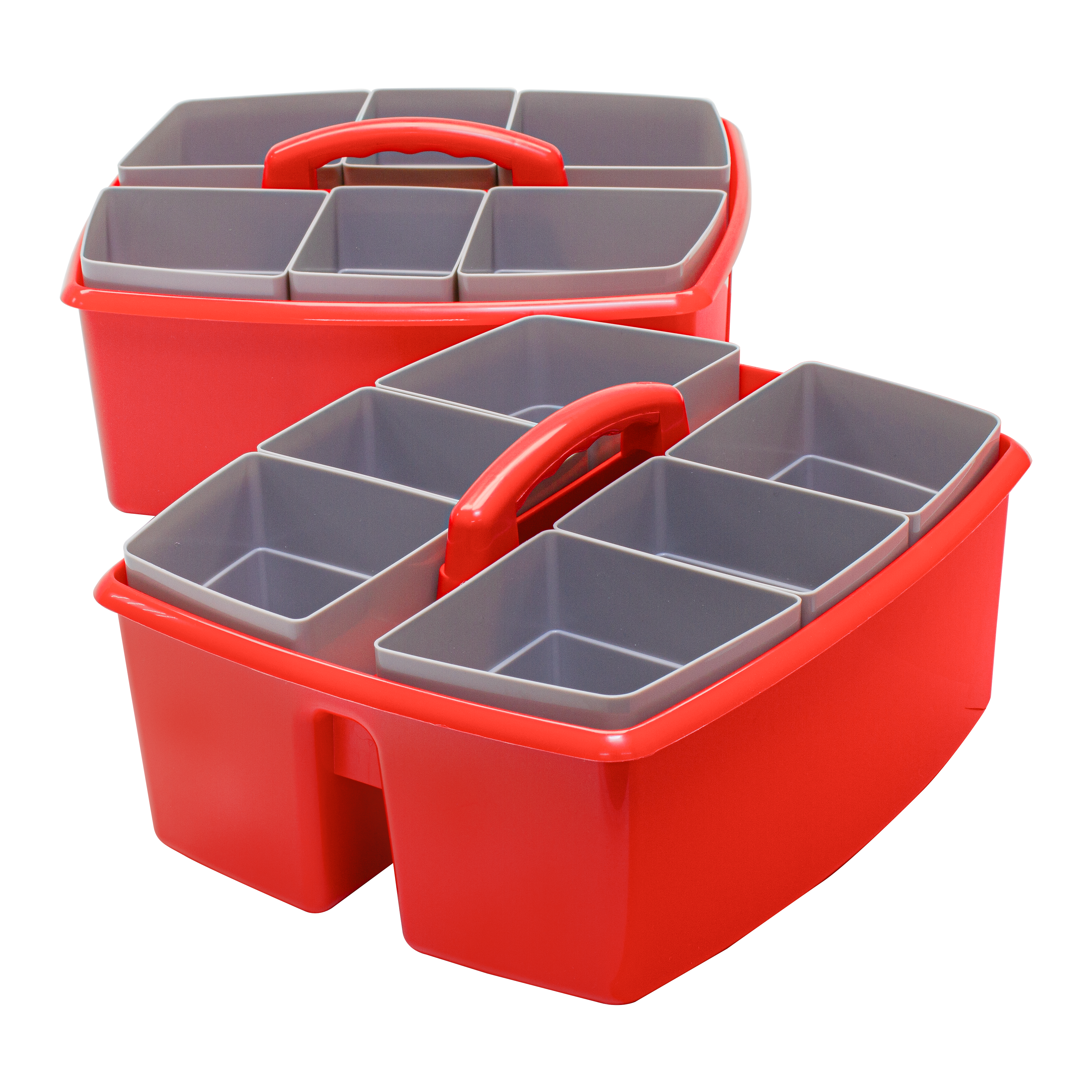Storex Large Caddy with Sorting Cups, Red, 2 Pack (00981U02C)