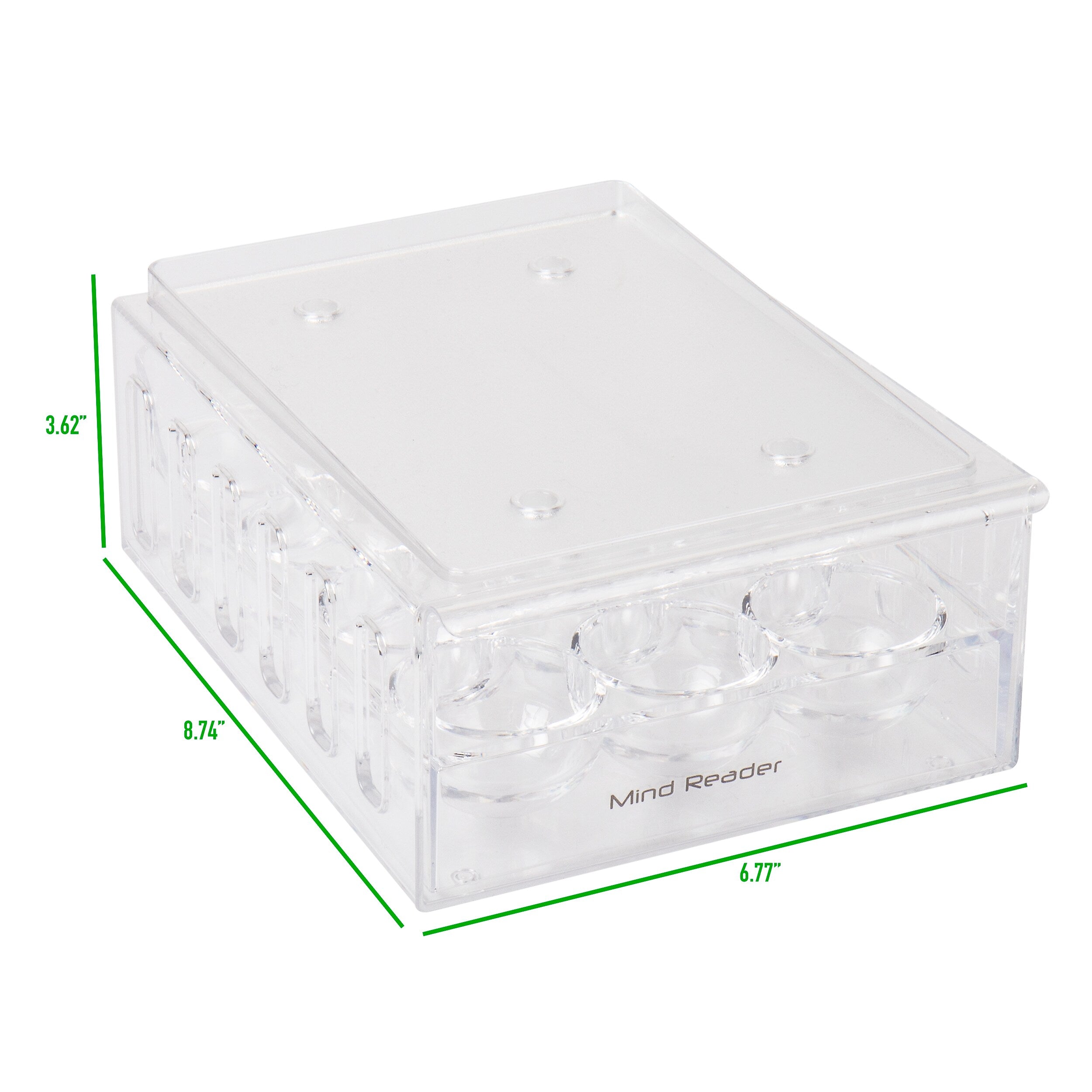 Mind Reader Stackable One Dozen Egg Container Storage Drawer Clear (STEGG12-CLR)