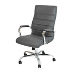 Flash Furniture Whitney Ergonomic LeatherSoft Swivel High Back Executive Office Chair, Gray/Chrome (GO2286HGR)