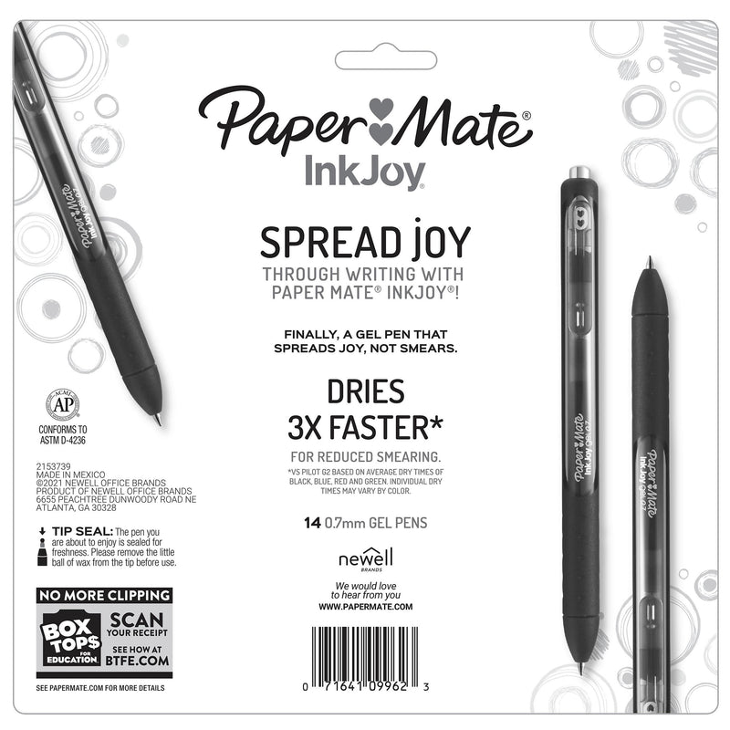 Paper Mate InkJoy Retractable Gel Pen, Medium Point, 0.7mm, Assorted Ink, 14/Pack (PAP1959302)