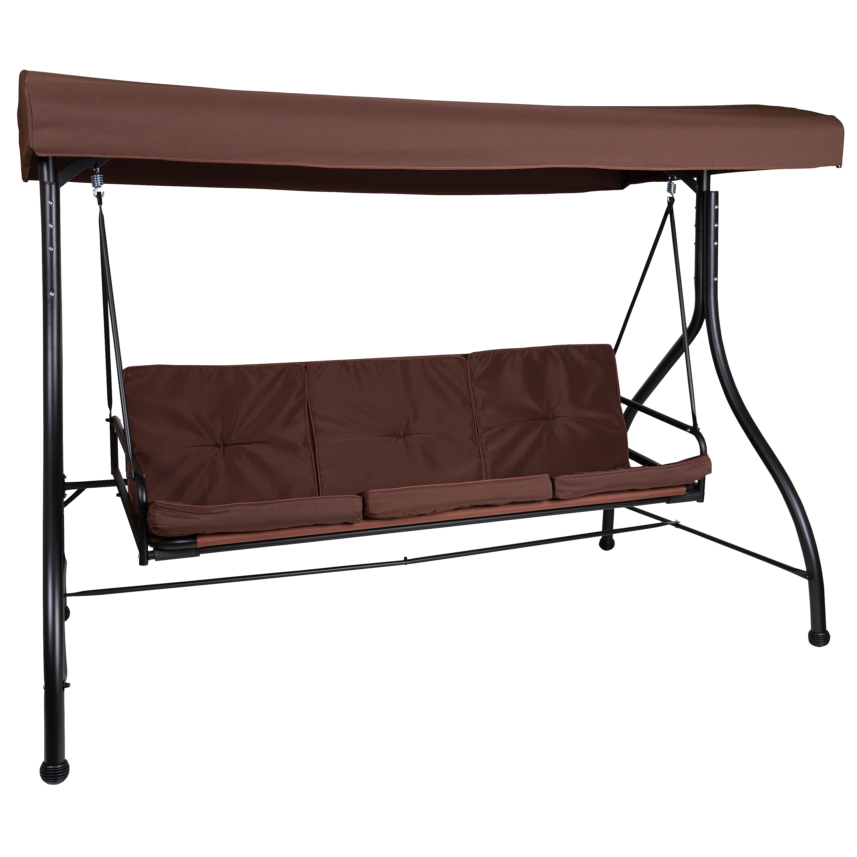 Flash Furniture Tellis 3-Seat Outdoor Converting Patio Swing, Brown (TLH007BN)