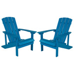 Flash Furniture Charlestown All-Weather Poly Resin Wood Adirondack Chairs, Blue, 2/Pack (2JJC14501BLU)