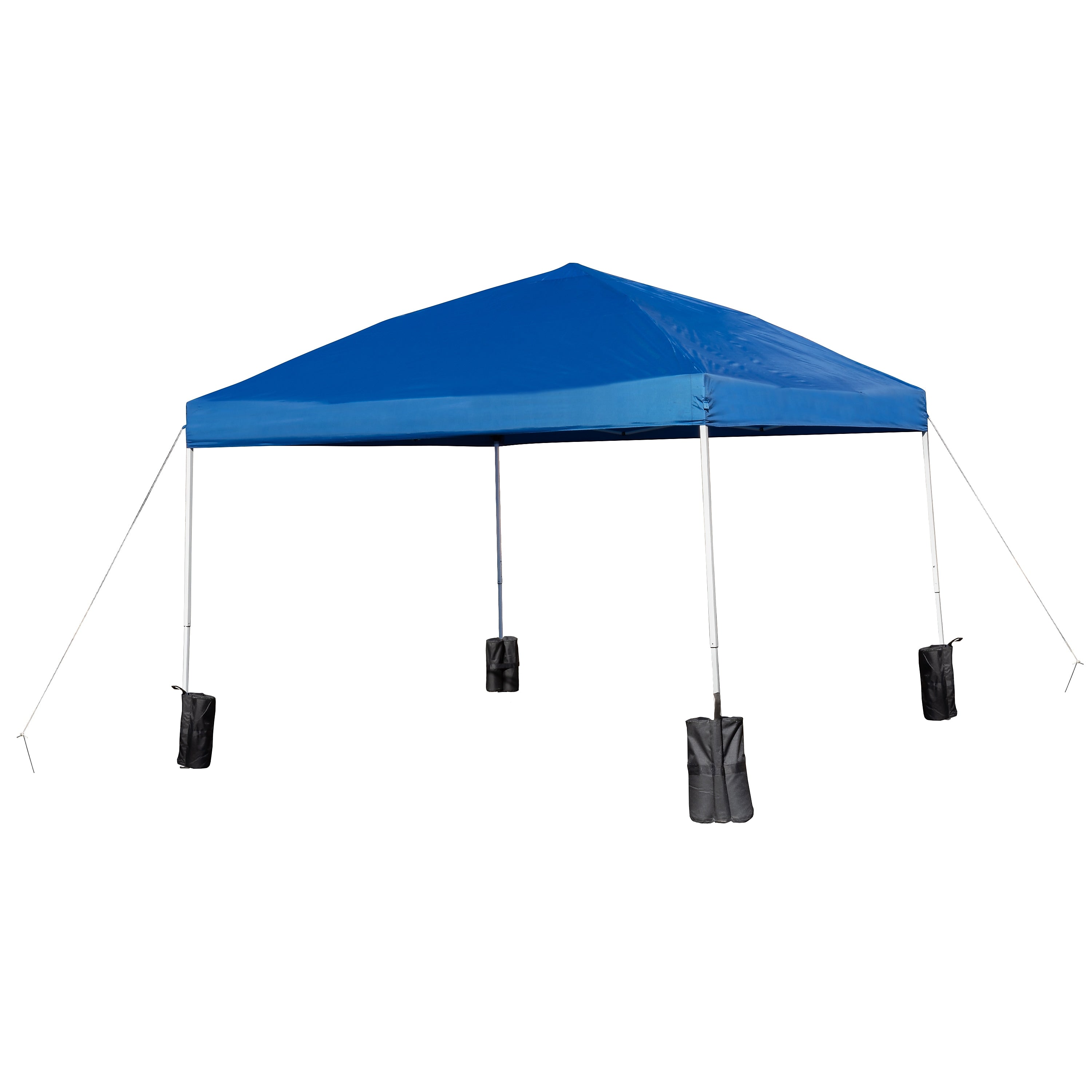 Flash Furniture 10'x10' Pop Up Event Straight Leg Canopy Tent with Sandbags and Wheeled Case, Blue (JJGZ1010PKGBL)